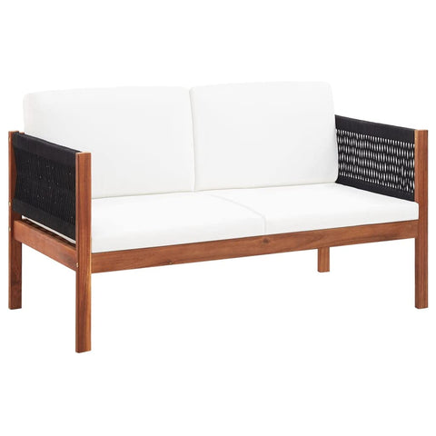 vidaXL Garden Sofa Natural Wood Color, Black