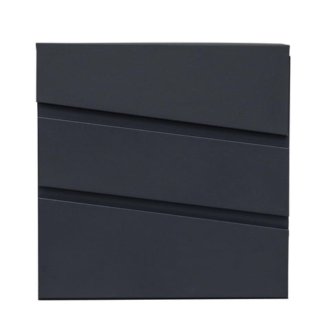 Fine Art Living Wall Mounted Locking Steel Mailbox, Florence, Newspaper Holder, Dark Gray,MD02