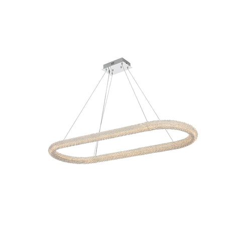 Elegant Lighting Bowen 51" 1-Light Metal Adjustable LED Chandelier in Chrome