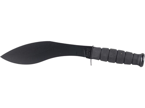 KA-BAR Combat Fixed Blade Knife 8.5" Kukri 1095 Cro-Van Black Powder Coat Blade Kraton Handle Black