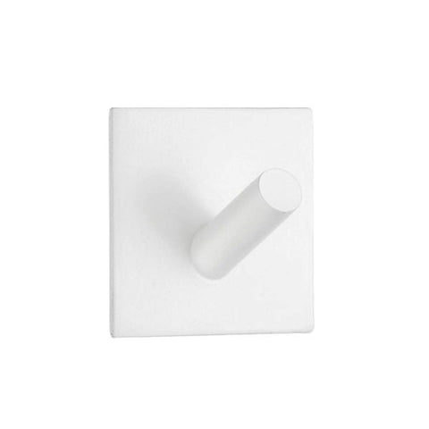 Beslagsboden Square Design Single Wall Mounted Hook Finish: White Matte Stainless Steel