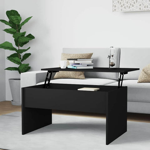 Oakestry Coffee Table Black Engineered Wood Standard Coffee Table Premium Storage Cabinet Modern Luxury Storage Solution Elegant Dining Interior Furniture Space Saving Organizer