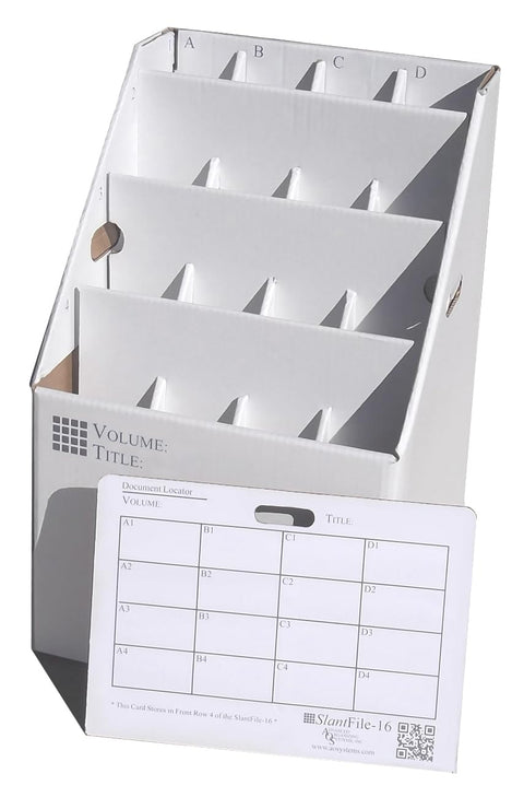 Advanced Organizing Systems - SlantFile-16 Open Roll File Storage Box - Corrugated 26x16.5x16.5 With 16 Compartments To Manage All Types of Documents