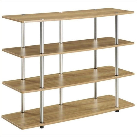 Convenience Concepts Designs2Go No Tools XL Highboy 4-Tier TV Stand 47.25" - Entertainment Center for TVs up to 55 Inches, Modern TV Console with Shelves for Living Room, Family Room, Light Oak