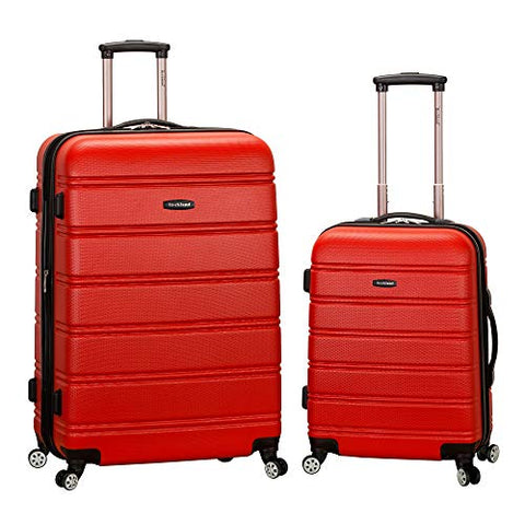 Rockland Melbourne Hardside Expandable Spinner Wheel Luggage, RED, 2 Piece (20"/28")