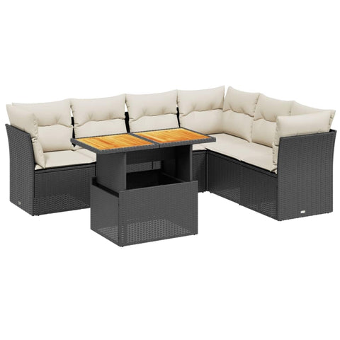 vidaXL Garden Sofa Set Black