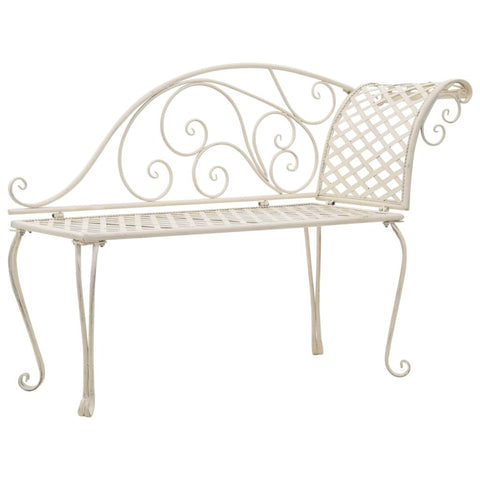 Jinxuny Garden Chaise Lounge 50.4" Metal Antique White