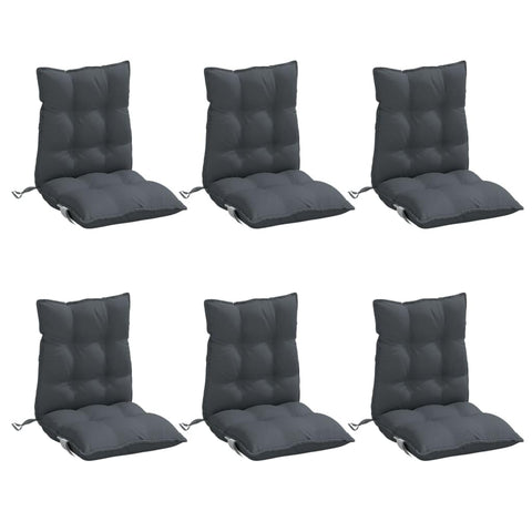 vidaXL Lowback Chair Cushion Set of 6 Anthracite