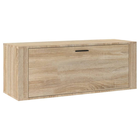 vidaXL Stylish Wall Shoe Cabinet in Sonoma Oak | Engineered Wood 39.4X13.8X15.0 in Ideal for Entryways and Hallways Ample Storage Solution Organizer Rack Holder Hallway Mounted Compact Modern