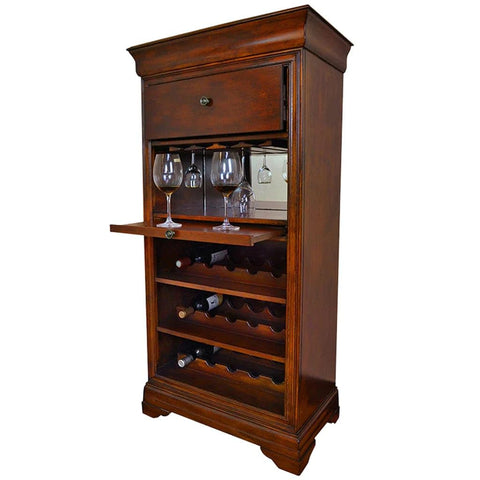 RAM Game Room Bar Cabinet, w/Wine Rack, Chestnut