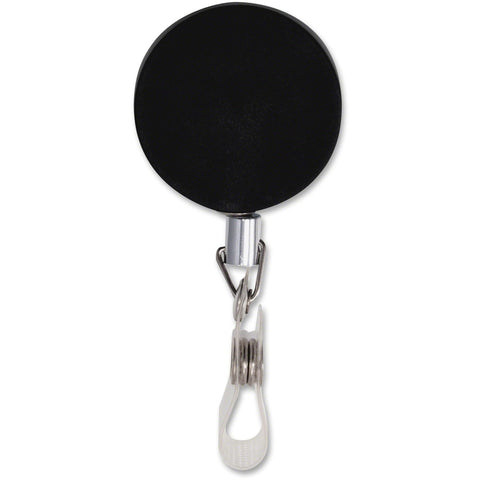 ADVANTUS Retractable Heavy Duty ID Reel with Badge Holder, Steel Cord, 24-Inch Extension, Box of 12, Silver/Black (75406)
