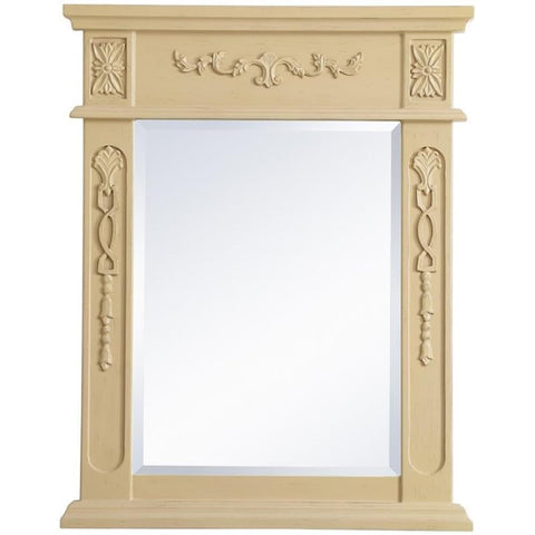 Elegant Decor Danville 28" x 22" Wood Bathroom Mirror in Light Antique Beige
