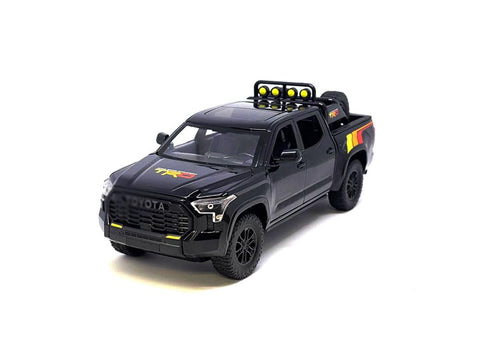 2023 TRD 4x4 Pickup Truck Black with TRD Stripes with Sunroof and Wheel Rack Limited Edition to 2400 Pieces Worldwide 1/24 Diecast Model Car H08555-MJS04