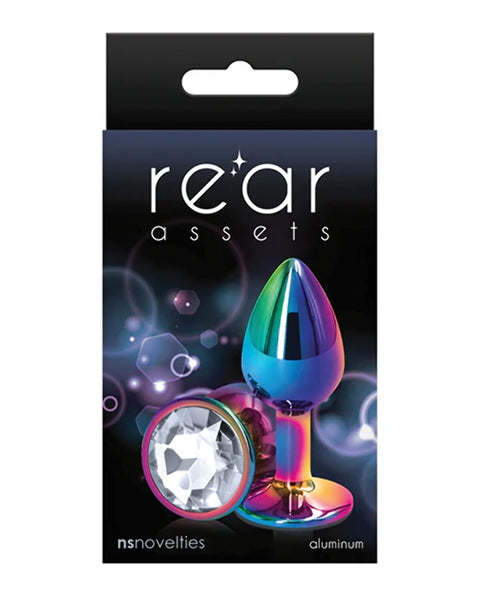 Rear Assets Anal Butt Plug - Mulitcolor - Medium (Clear Jewel)
