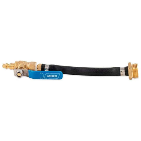 Camco RV Winterization Fresh Water Blow Out Hose with Ball Valve - Easy to Use & Features Double Brass Build - Essential RV Winterizing Tool - for Use with an Air Compressor (36170)