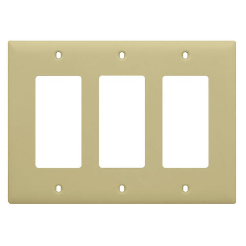Legrand - On-Q WP1208LA 3Gang Decorator Wallplate, Light Almond