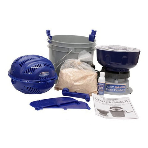 Frankford Arsenal Quick-N-EZ 110V Case Tumbler Kit with Sifter for Brass Cartridge Cleaning and Polishing for Reloading,Blue and Grey