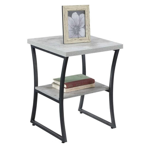 Convenience Concepts X-Calibur End Table, Faux Birch / Slate Gray Frame