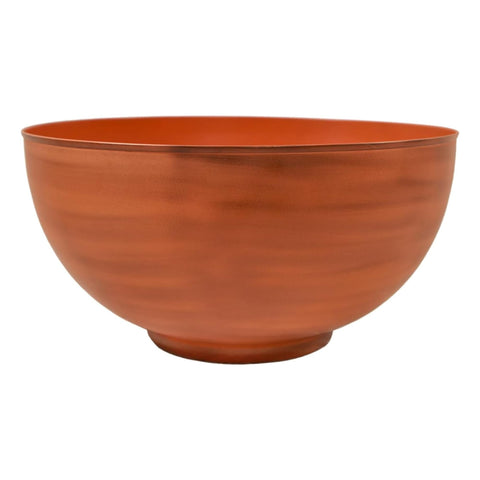 Oakestry Large Burnt Sienna Decorative Bowl for Indoor Outdoor Decor Garden Centerpiece Rustic Accent Planter Display Durable Metal Finish Modern Home Styling Elegant Design Art
