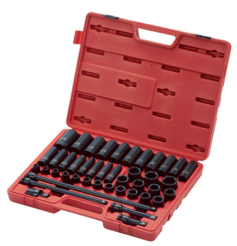 FORGOE SU SUNEX Tools SU2569 43 Pc 1/2" Dr. Metric Master Impact Socket Set