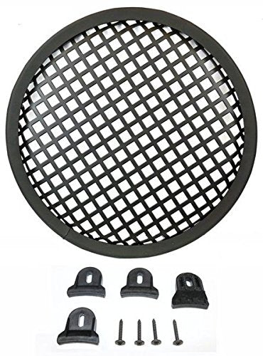 Durable 8-in Diameter Steel Monster Mesh Grill For 8-in Woofers With Hardware Steel Waffle Mesh Rubber Edge Includes Four Slip Resistant Plastic Grill Clamps And Appropriate Screws DEEJAYLED TBH8GR
