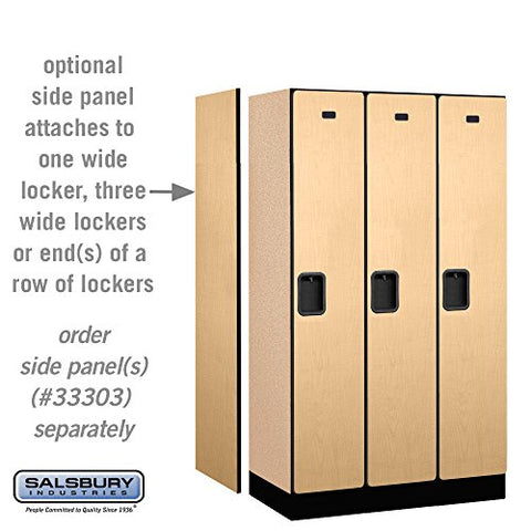 Salsbury Industries Single Tier Designer Wood Locker, Maple, 5' 3" x 18"