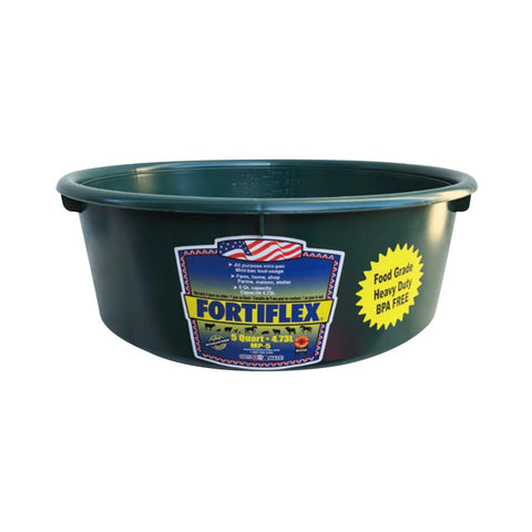 Fortiflex Mini Feed Pan for Dogs and Horses, 5-Quart, Hunter Green