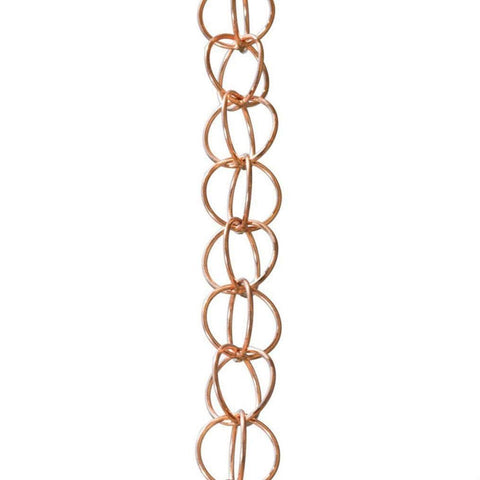 FastFurnishings Pure Copper Rings 8.5-ft Rain Chain Rain Gutter Downspout