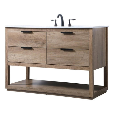Elegant Kitchen and Bath Larkin 48" Solid Wood Single Bathroom Vanity in Oak