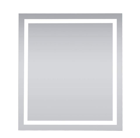 Elegant Decor Nova 40" x 36" Hardwired LED Bathroom Mirror in Silver