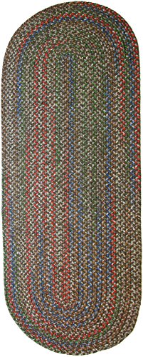 Rhody Rug Katie KA23 Dk Taupe 2' x 8' Oval Runner - Braided Area Rug, Home Decor, Floor Mat or Bedroom Rug - Easy Care, Ideal for High Traffic Areas in Hallway and Living Room - Made in USA