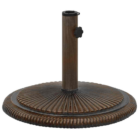 vidaXL 23.9lb Round Umbrella Base for Outdoor, Deck, Patio Parasol Base for 1.4"/1.5"/1.9" Pole Sizes, Heavy-Duty Cast Iron, Classic Design, Ã˜17.7"x11.8" Black and Bronze