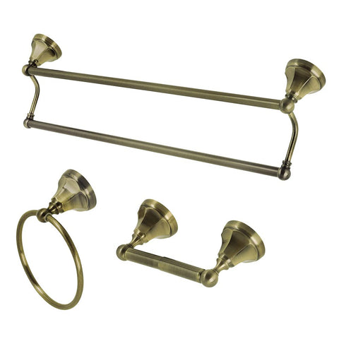 Kingston Brass BAK4181348AB Metropolitan Bathroom Hardware Set, Antique Brass, 26.75 x 7.75 x 2.75