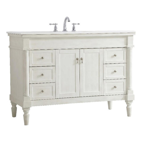 Elegant Kitchen and Bath Lexington Single Solid Wood Bathroom Vanity in White