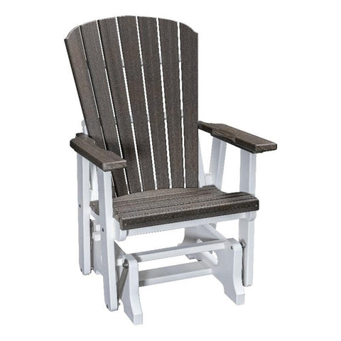American Furniture Classics Model 510BW Fan Back Swivel Glider in Blue with a White Base Made in the USA