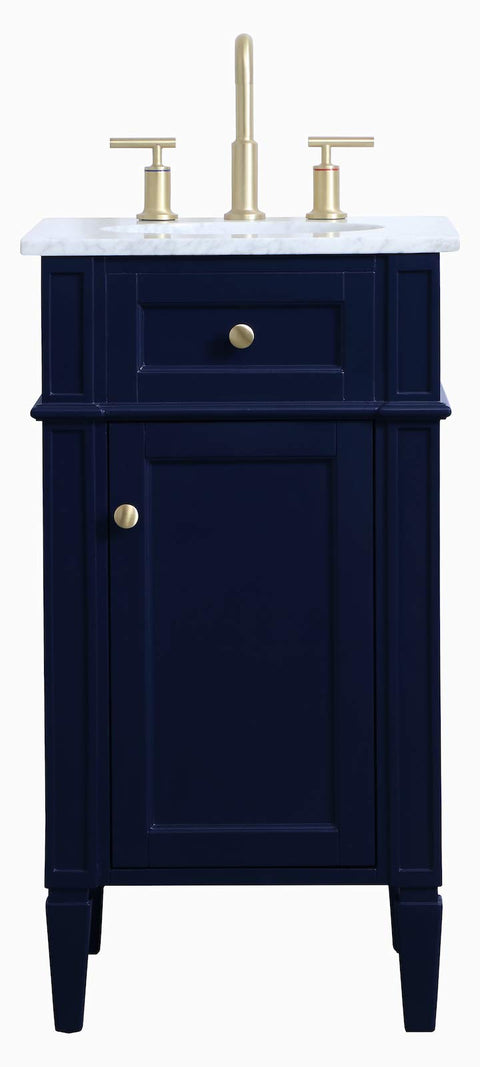 18 Inch Single Bathroom Vanity in Blue Blue