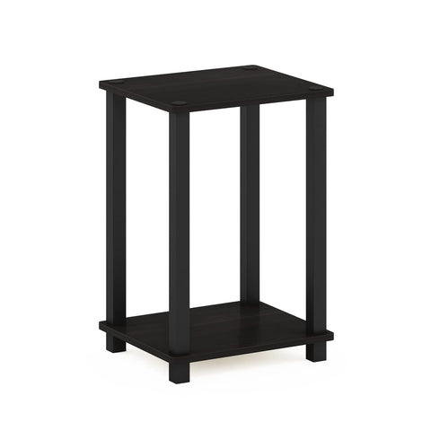 Furinno Simplistic Night Stand, 2-Tier Compact Nightstand with Open Shelf, Toolless Small Bedside Table, End Table, Side Table, for Bedroom, Closet, Dorm, Black Espresso