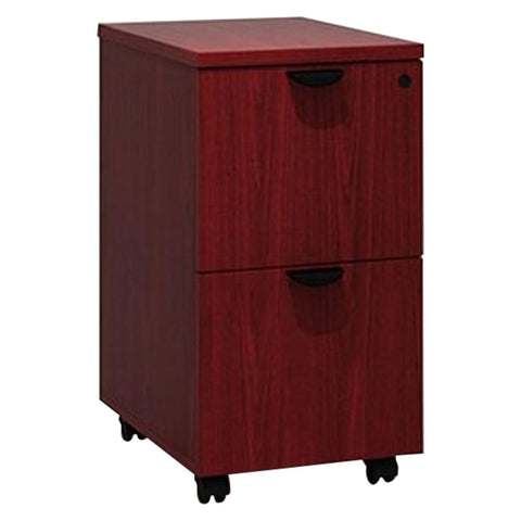 Oakestry Compact Mobile Pedestal Mahogany Finish Under Desk File Cabinet Rolling Office Storage Drawer Unit Lockable Wood Organizer Furniture for Home Workspace Modern Executive Business Interiors
