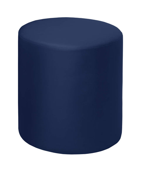 Logan Round Ottoman - 18" Navy Blue, Modern Upholstered Pouf for Living Room, Bedroom, and Office - Stylish Accent Furniture, Soft Fabric Footstool, Multifunctional Ottoman Seat or Coffee Table