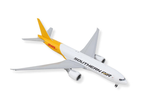 Boeing 777F Commercial Aircraft Southern Air - DHL White and Yellow 1/400 Diecast Model Airplane by GeminiJets