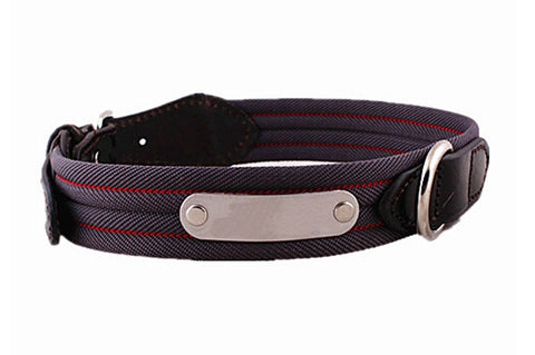 PANDA SUPERSTORE Fashion Nylon Webbing & Leather Dog Collar Pet Collar (23-30cm)