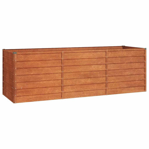vidaXL Corten Steel Raised Garden Bed - y Brown 94.5"x31.5"x30.3" - Weathering Steel Planter for Gardens/Balconies/Patios