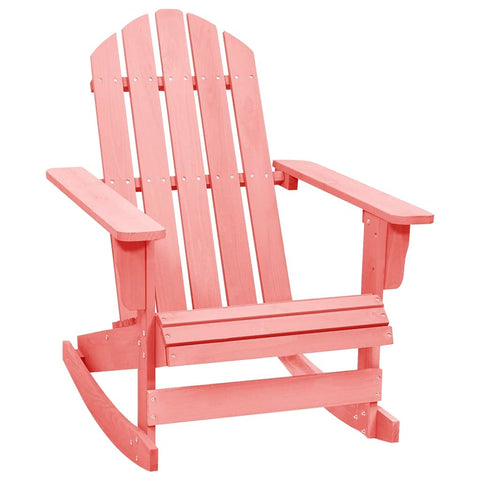 vidaXL Pink Patio Adirondack Rocking Chair - Solid Fir Wood - Ergonomically Designed for Comfort - for Outdoor Garden, Patio & Deck Furniture