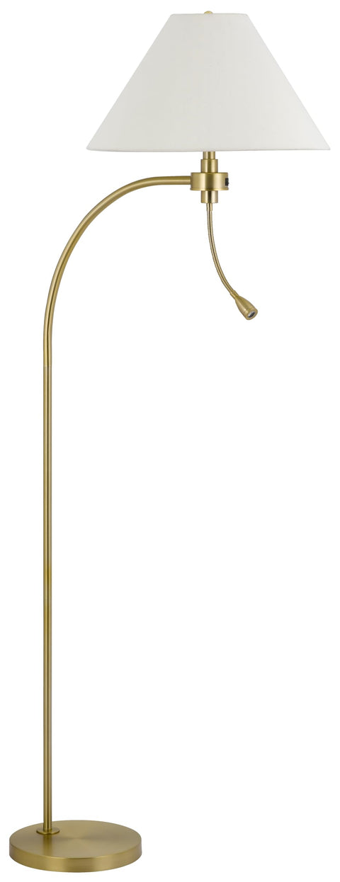 Cal 100W 3 Way Ashland mini arc Metal Floor lamp with gooseneck 2W led Reading Light