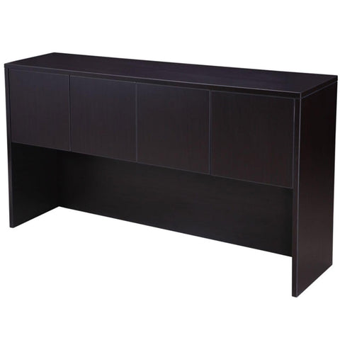 Oakestry 66-Inch Four Door Hutch Mocha Modern Storage Cabinet Elegant Display Hutch with Four Doors for Office Home Living Room Ample Storage Space for Organizing Files Books and Office Supplies