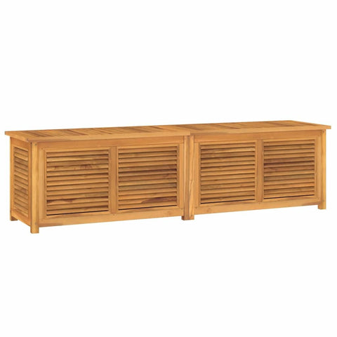 vidaXL Solid Teak Wood Patio Storage Box - Ample Storage Space, Water-Resistant Lining, Easy Assembly, Stylish and Durable