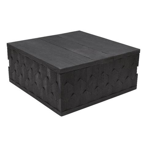 Moti Onyx Storage Cocktail Table in Dark Gray on Mango Solid Wood