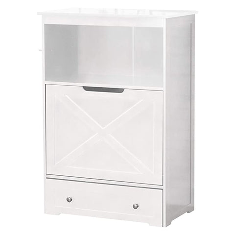 zoovilla Windsor Pet Feeders with storage - dog bowl stand, pet feeder station, White 13.78?D x 24.02?W x 35.04?H