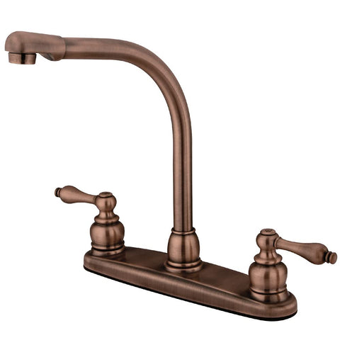 Kingston Brass KB716ALLS Victorian High Arch Kitchen Faucet without Sprayer, Vintage Copper