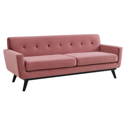 Modway Engage Performance Velvet Sofa with Dusty Rose Finish EEI-5600-DUS